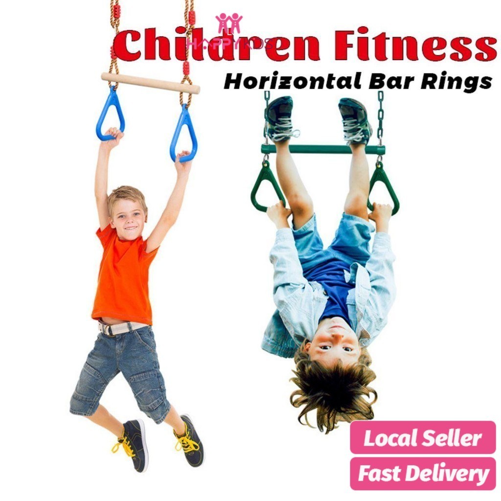 Children Horizontal Bar Rings Kids Tree Swing Fitness Toys Trapeze
