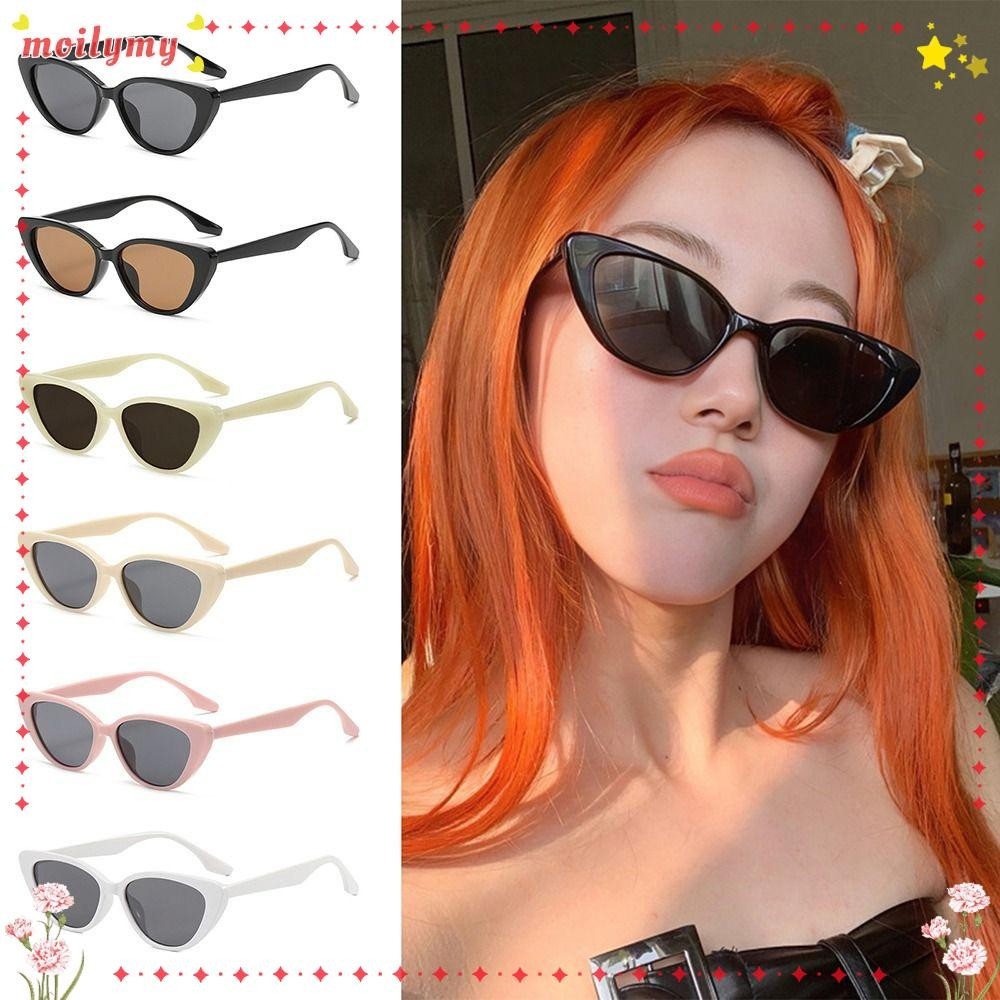 MOILYMY Sun Protection Sun Glasses, Colorful UV400 Cat Eye Shape