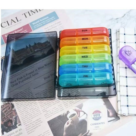 Medicine Box Tablet Medication Weekly Pill Box Organizer 7 Days 21 ...