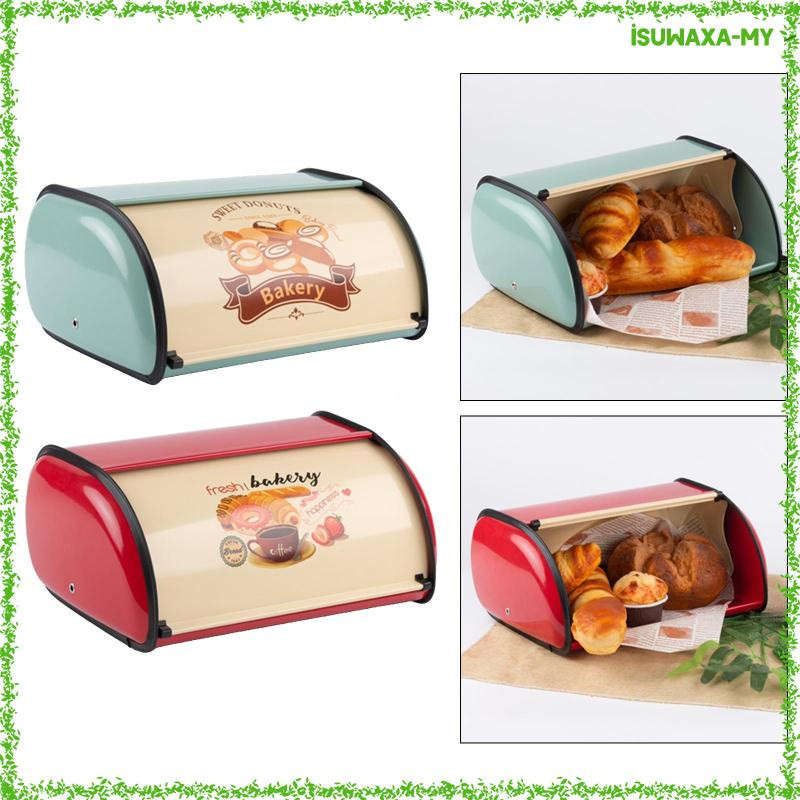 WOWLIVE Corner Bread Box For Kitchen Countertop, Large Double Layer Bread Storage Container For Homemade Bread, Black Bread Holder For Kitchen Counter, Under Cabinet Organizer (Black, Medium