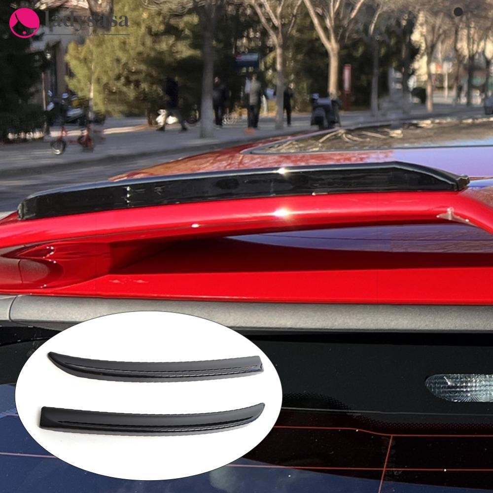 Ladysasa 2Pcs Car Rear Spoiler Extension Lip Fins Spoiler Red Carbon ...