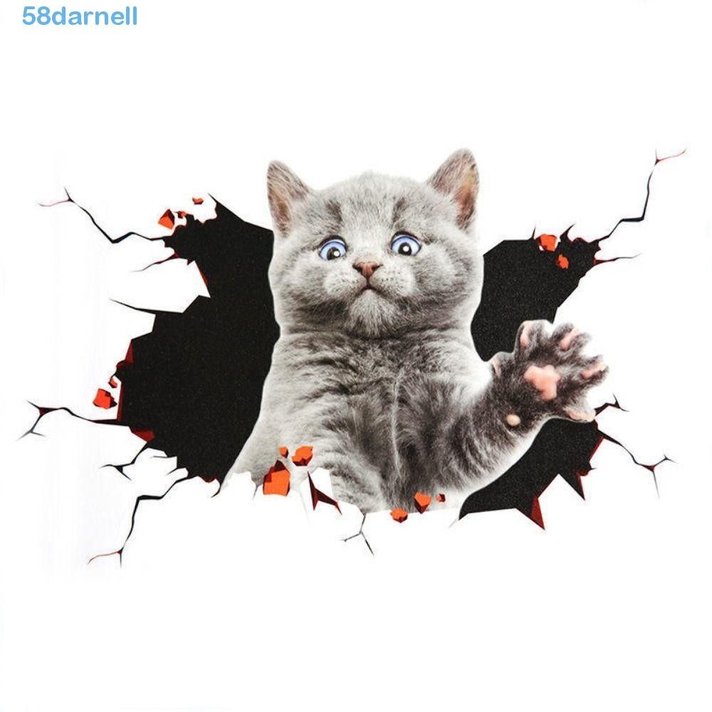 DARNELL Car 3D Cat Stickers, 3D Cat Waterproof Simulation Cats Car ...