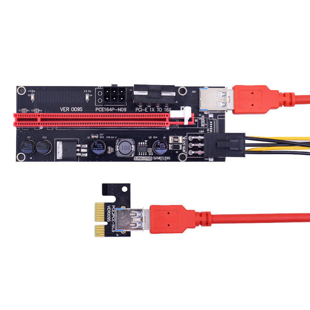 PCI Express Riser Card PCI-E 1X to 16X Extender Adapter for GPU Mining ...