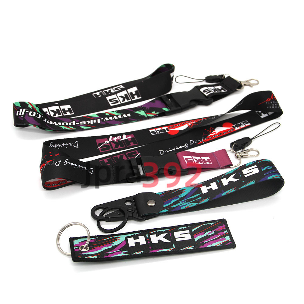 JDM Racing Style HKS Detachable Lanyard Car Key Chain, Work ID Bracket ...