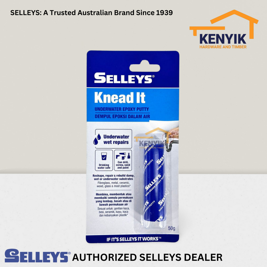 SELLEYS 50g Knead It Underwater Epoxy Putty (Safe for drinking water
