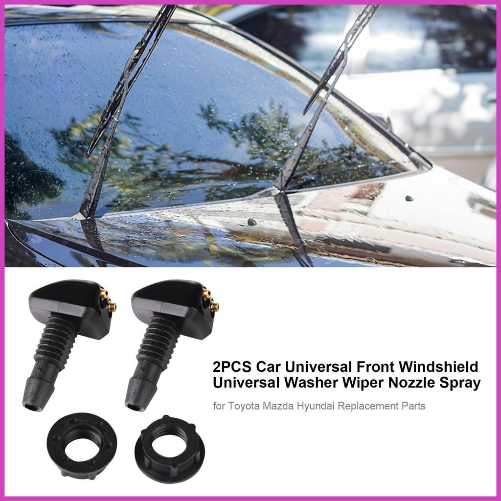2 PCS Universal Front Windshield Washer Wiper Nozzle Sprayer Sprinkler