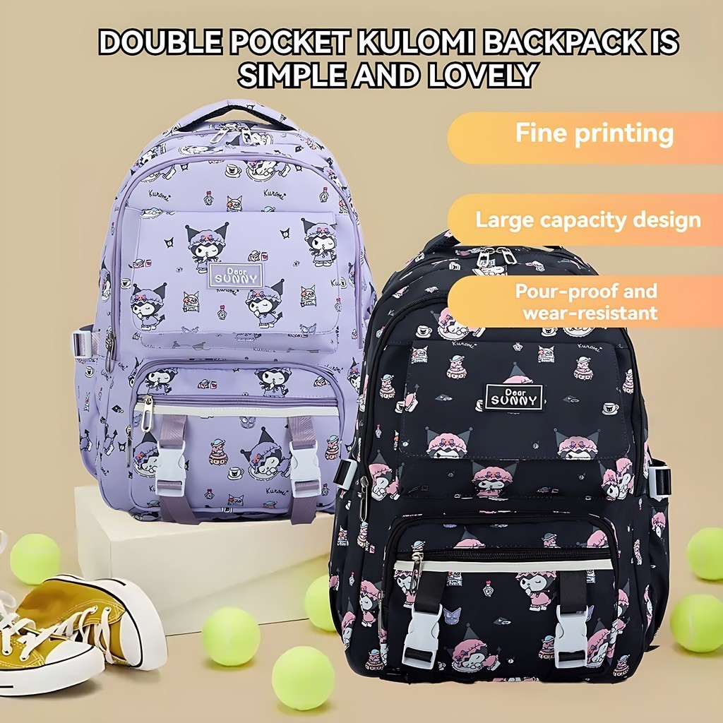 Kuromi Backpack Beg Large Capacity Travel Student School Bag Beg Sekolah Pelajar Shopee Malaysia