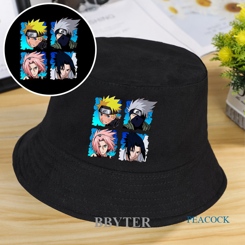 Bbyter Anime Naruto Bucket Hat Outdoor Fisherman Hat Hip Hop Cap Boonie 