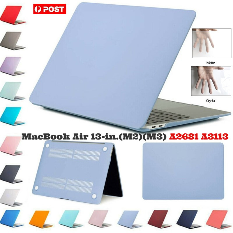For MacBook Air 2022 A2681 (M3) 2024 A3113 Matte Glossy  Shockproof PC Thin Hard Laptop Clear Case Cover