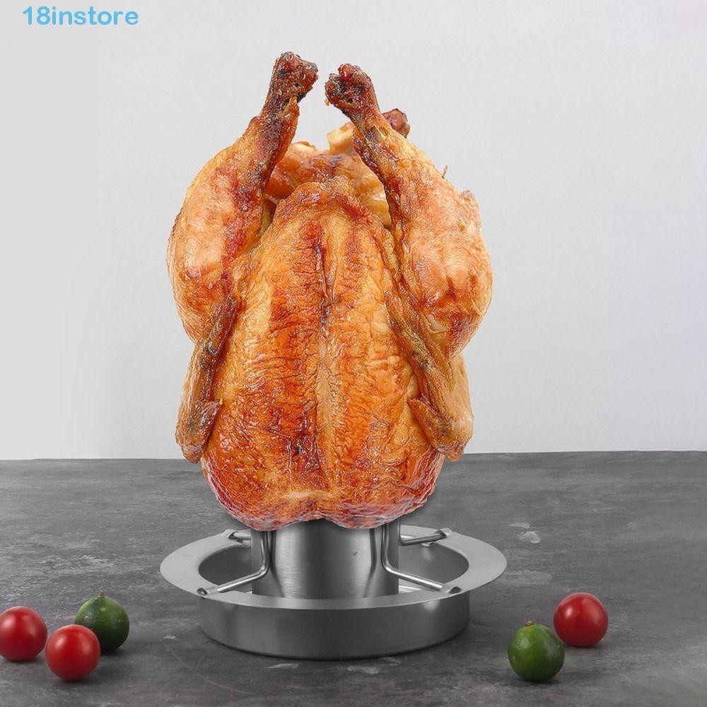 INSTORE Chicken Roaster Stand, Stainless Steel Vertical Grill Chicken ...