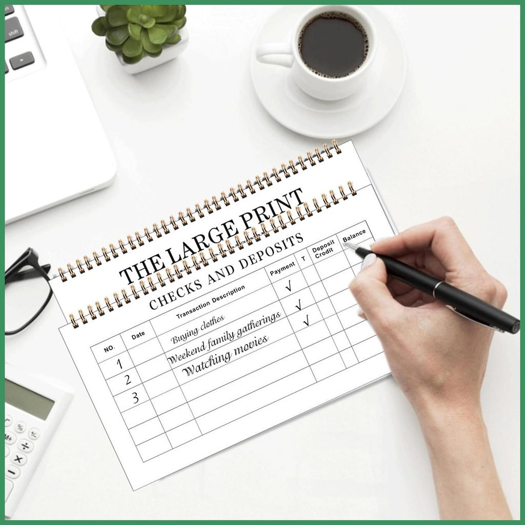 Check Registers for Personal Checkbook Low Vision Paper Transaction ...