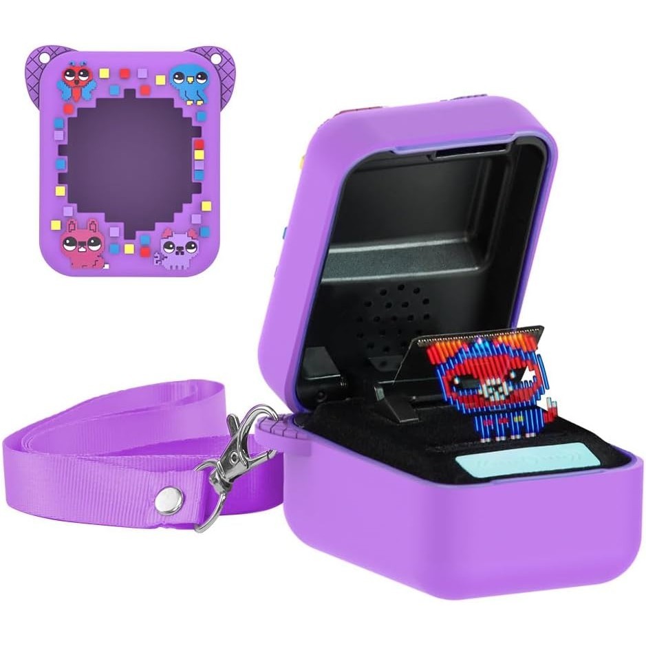Funda De Silicona Para Bitzee - Mascota Digital Interactiva - Con Correa Ajustable Para Llevar Al Cuello O Bandolera - Color Púrpura - Protector Suave Y Resistente