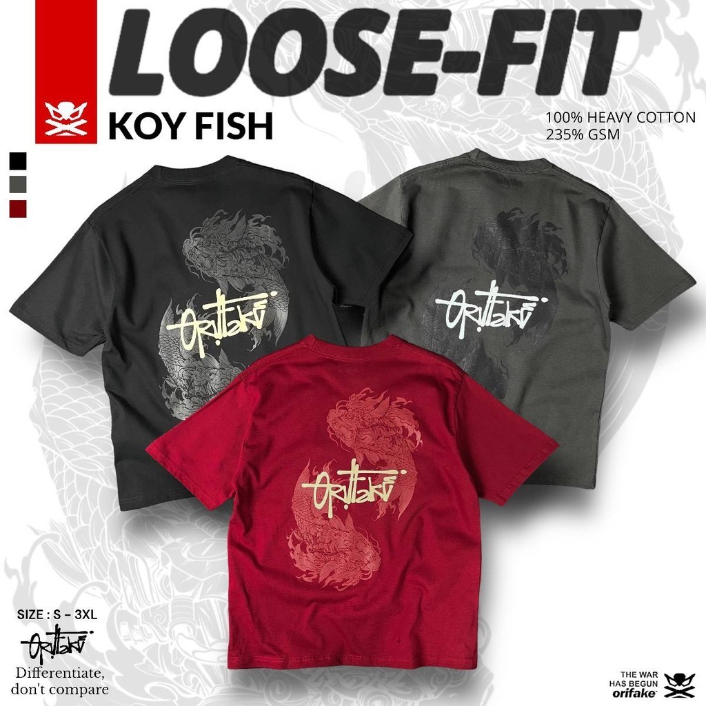 T-SHIRT ORIFAKE LOOSE FIT KOY FISH | Shopee Malaysia