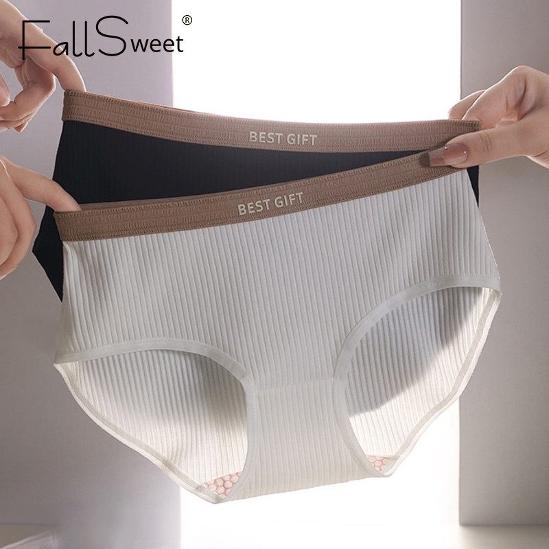 FallSweet Fashion Cotton Panties For Women Mid Waist Breathable ...