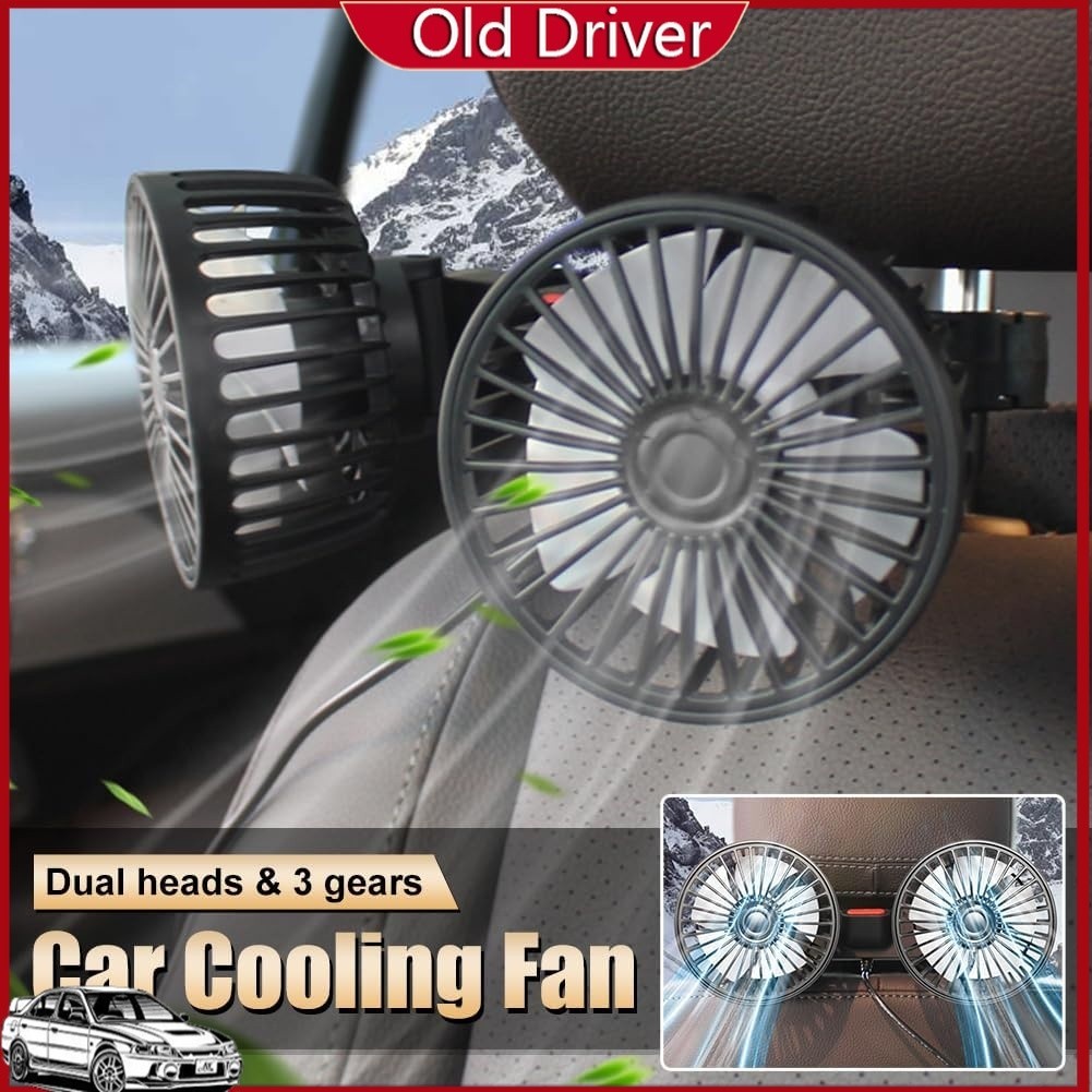 Car Strong Dual Fan Air Conditioning Double Booster Cooler 360° Car ...
