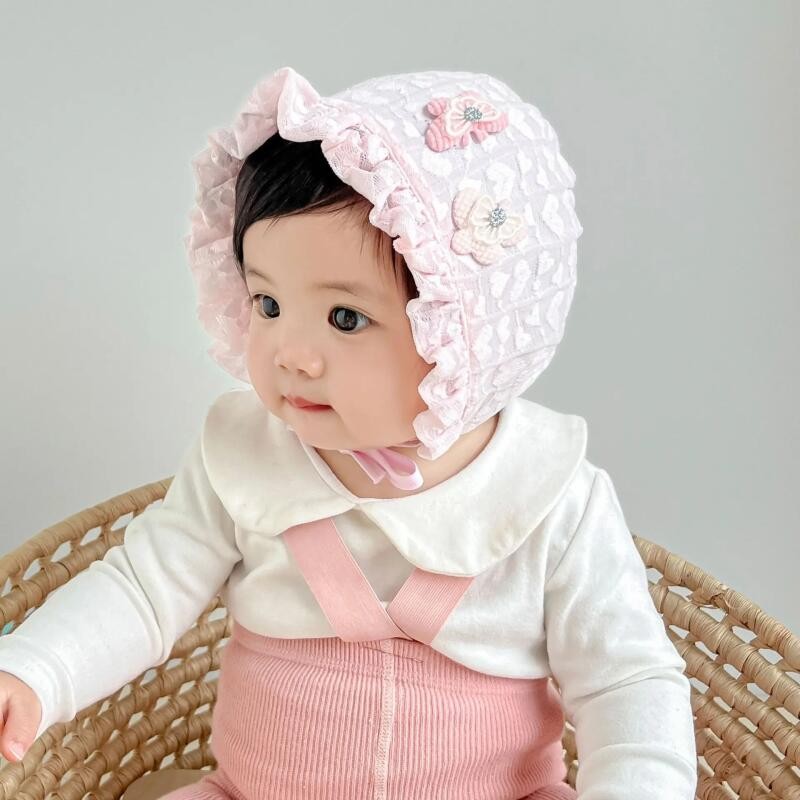 kurung raya 2025 Head Cover Babies Christening Lace Bonnet Hat for ...