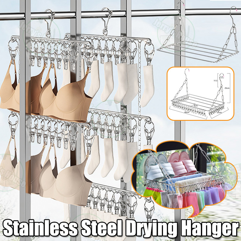 Stainless Steel Socks Rack Laundry Drying Rack Wardrobe Sock Rack ...