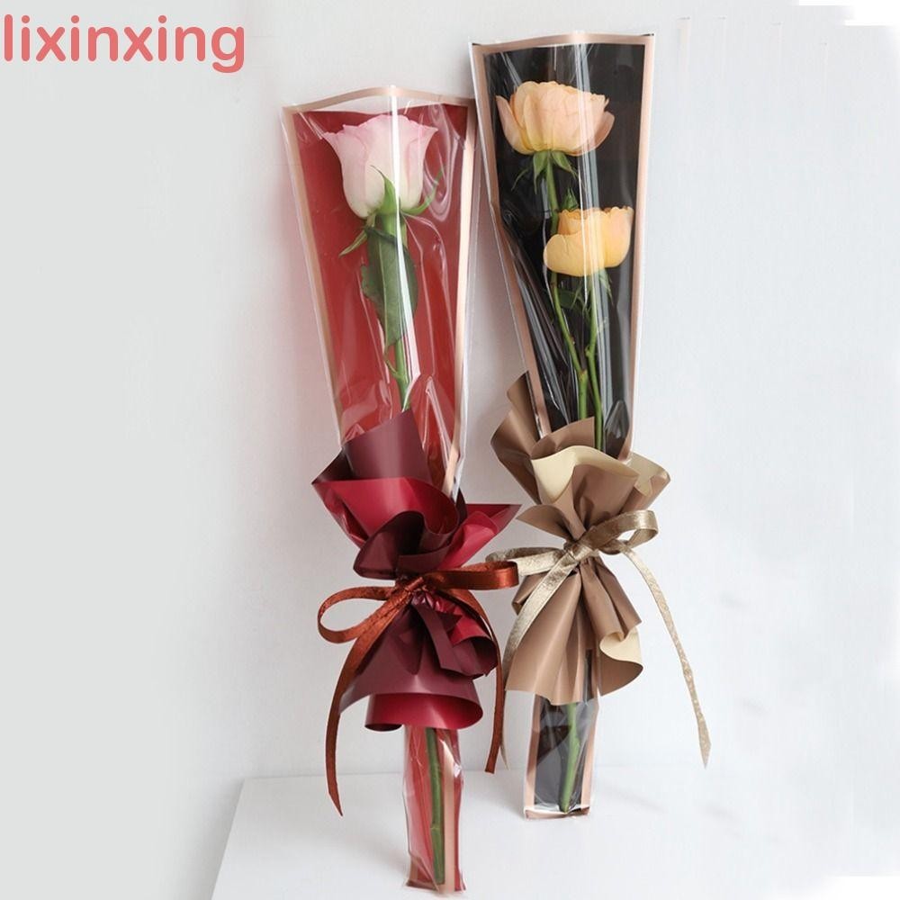 BEISHIDA 100 PCS Single Rose Sleeve Bouquet Bags Plastic Single...