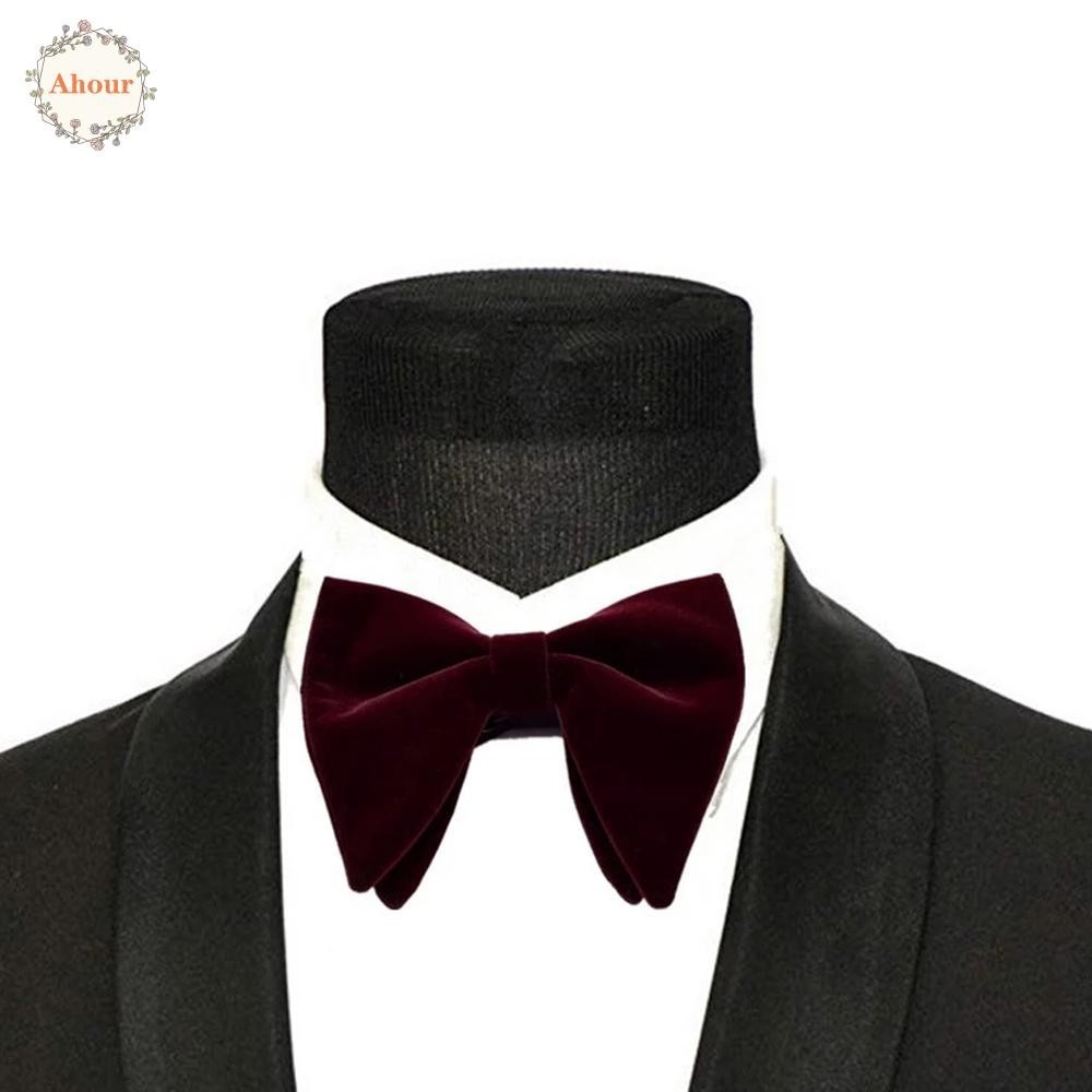 AHOUR Bow Tie Men Funeral Women Christmas Gift Bow Knot Solid Horn Bow
