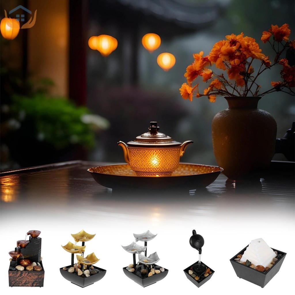 Tabletop Meditation Fountain With USB Power - Mini Waterfall Decor For Office & Home