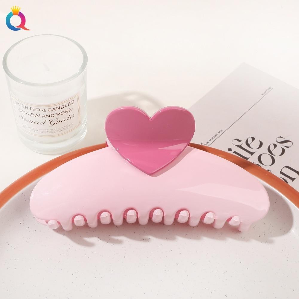 BJA Hair Claw, Hollow Heart Shark Clip, Fashion Candy Color Half Moon