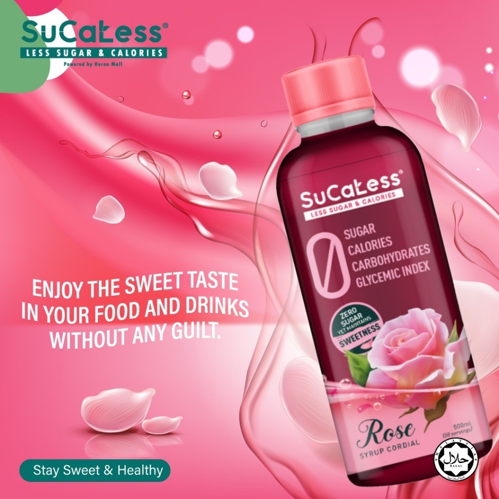 [SuCaLess] Su Ca Less Rose Syrup 500ml HALAL (0 l Zero Calories / Sugar ...