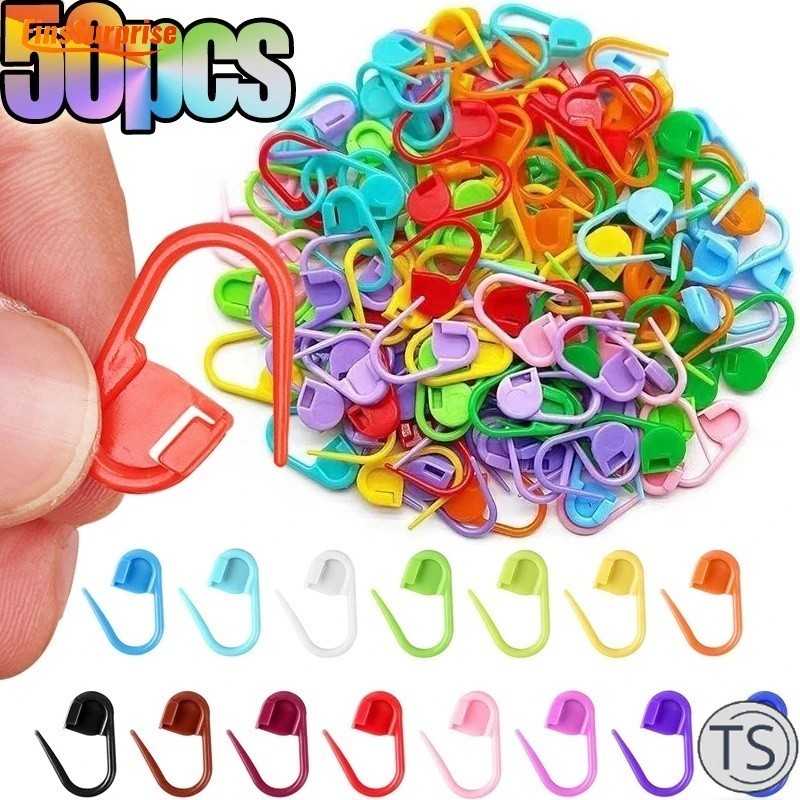 TS 50 Pcs INS Style Colored Plastic Safety Sewing Locking Stitch Clips ...