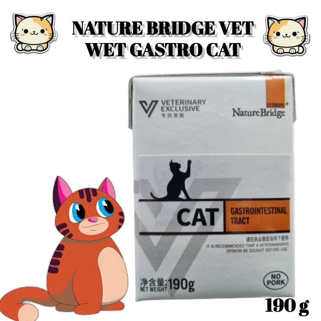 Nature Bridge Vet Wet Gastro Intestinal Cat 190gr Cat Wet Food | Shopee ...