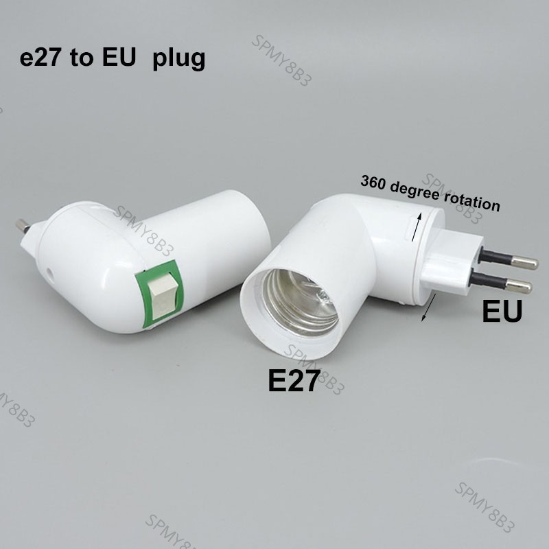 EU US Plug To E27 Screw adjustable Lamp Base light power Socket ...