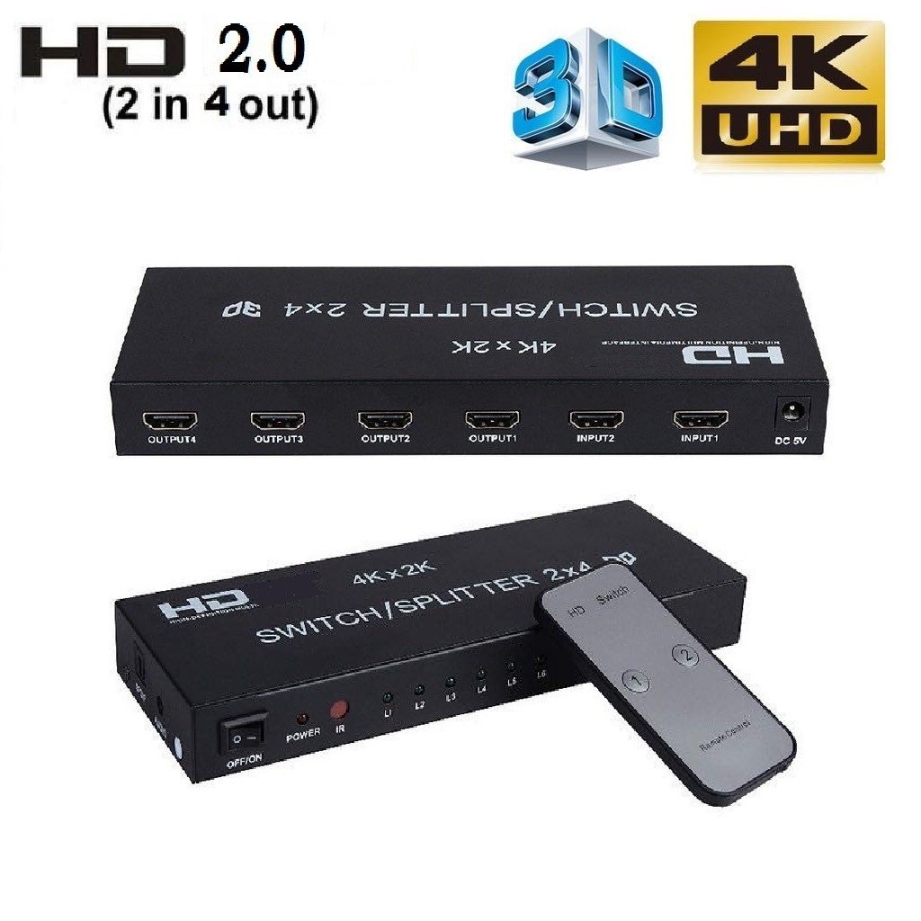 HDTV 2.0 3D 4K 2x2 2-IN 2-OUT OR 2X4 2-IN 4-OUT MATRIX SWITCHER ...