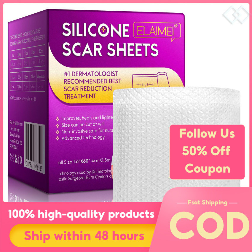 ELAIMEI Silicone Gel Strips Patch Silicone Scar Sheets Reusable