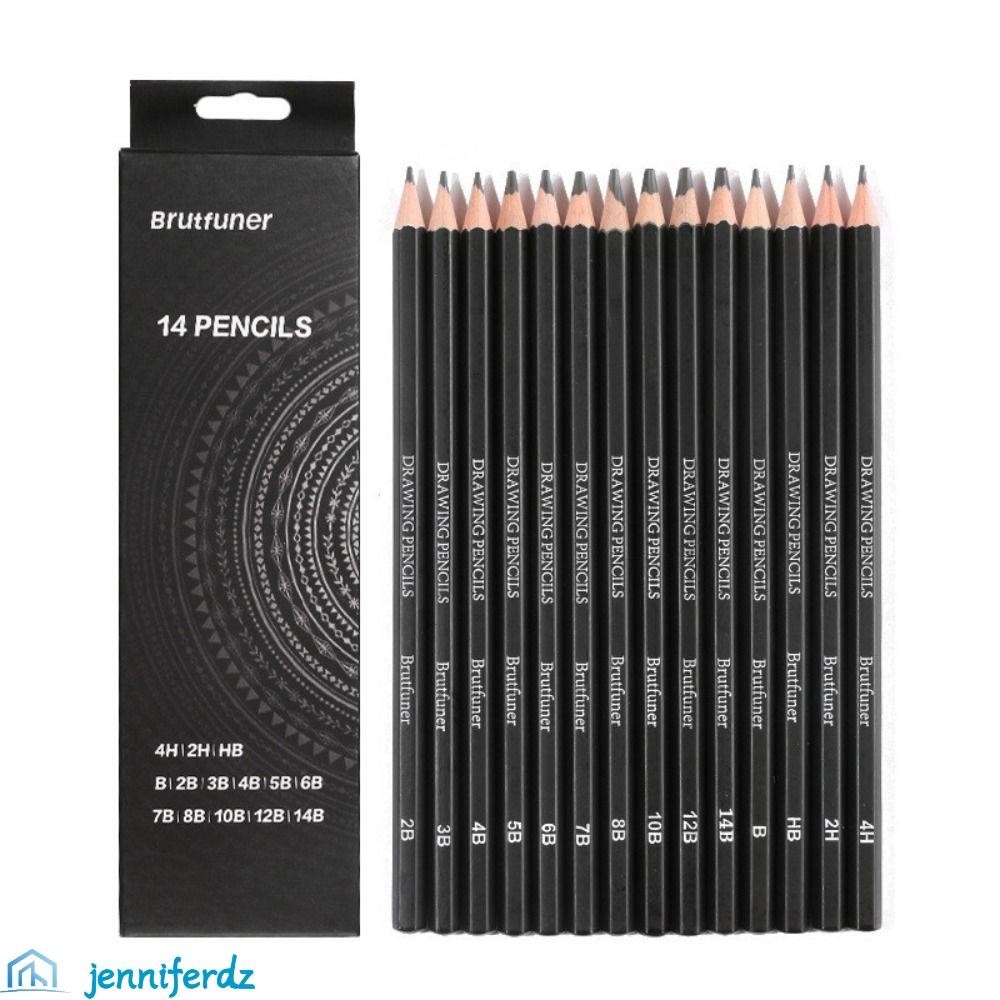 JENNIFERDZ Sketch Pencil Set, 4B 5B 6B 7B 8B 10B 12B 14B Graphite ...