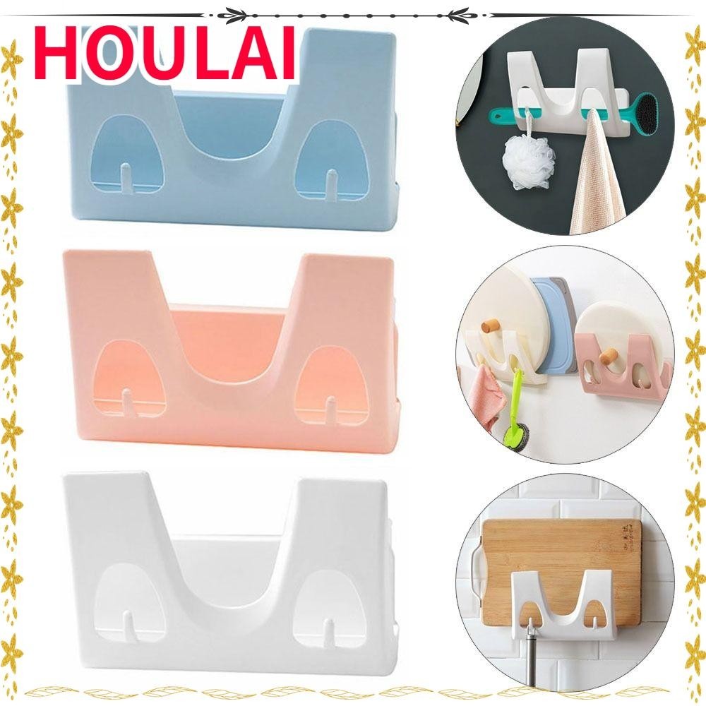 HOULAI Pot Lid Hanger, Wall Mounted With Hook Pot Lid Holder, Durable