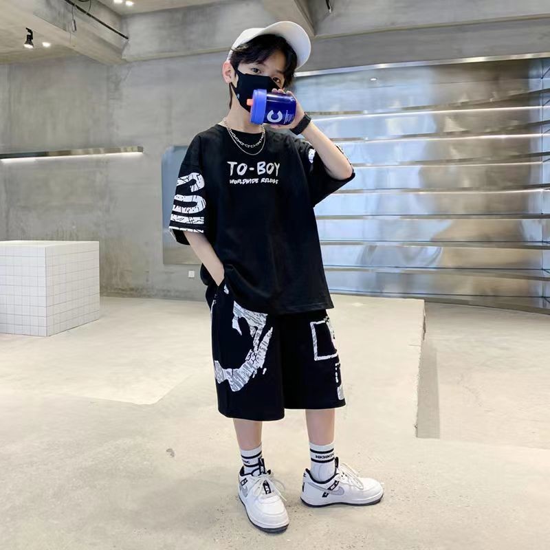 Boys Set 1 14Y Boys Summer Clothes Street Dance Children s Trendy Clothes New Style Handsome Domineering Five point Boys Cool Hip Hop Fashion Medium Big Boys Boys Suits Children Suits Shopee Malaysia