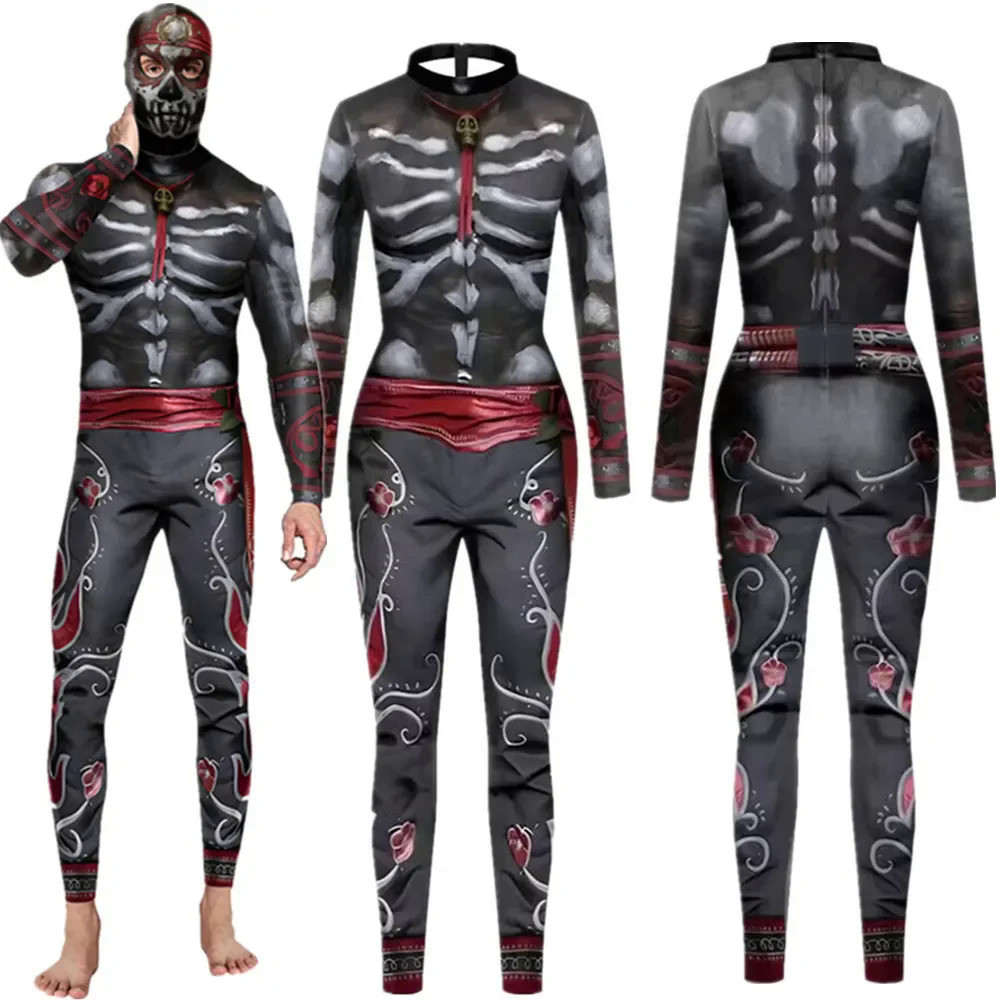 Game Mortal Kombat Skull Skeleton Adult Unisex Jumpsuit Catsuit