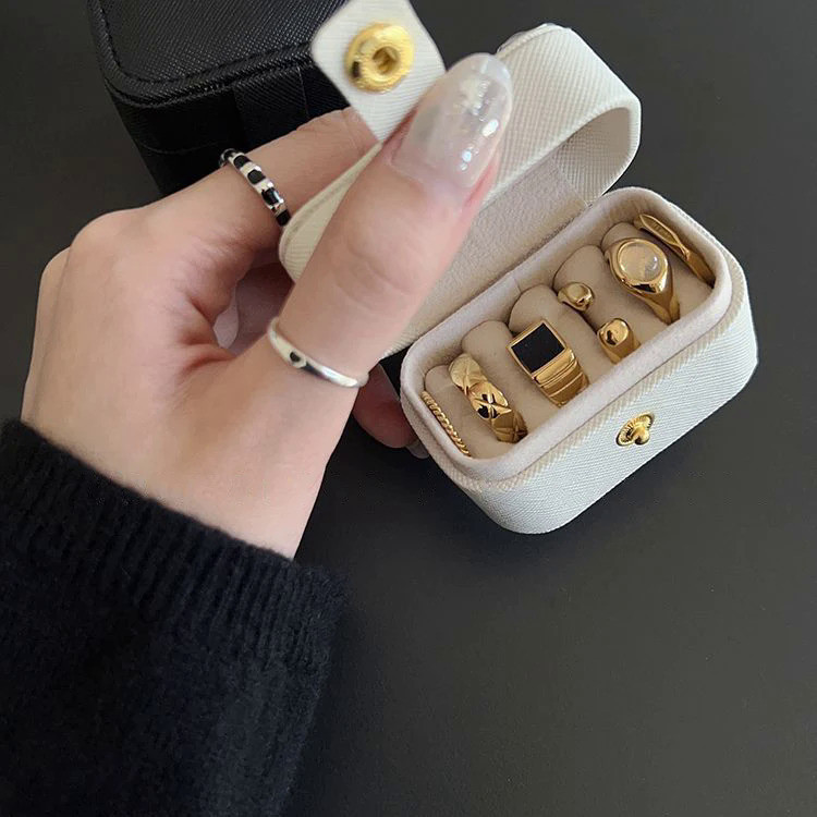 Mini Portable Small Jewelry Storage Bag Travel Simple Leather Ring ...
