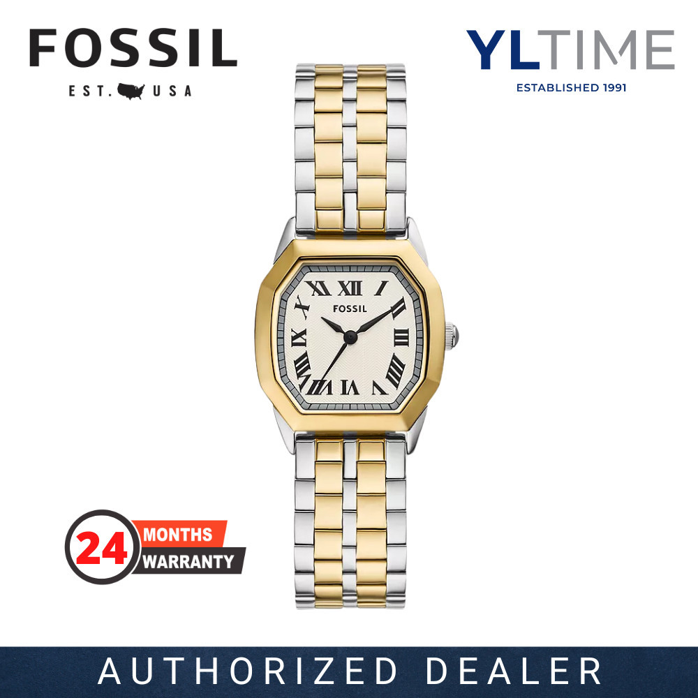 Fossil Lady ES5362 Harlow Three-Hand Cream Dial Two-Tone Stainless ...