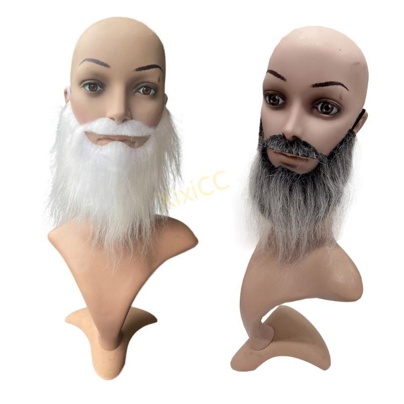 Xixicc Fake Beard Long Fluff Beards Cosplays Props Fake Beard Funny Mustaches Costume Facial