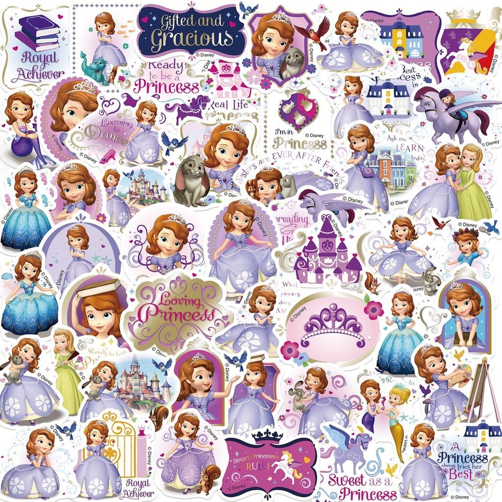 (Authorized) 50 pcs Sofia the First Disney Cartoon Waterproof PVC ...
