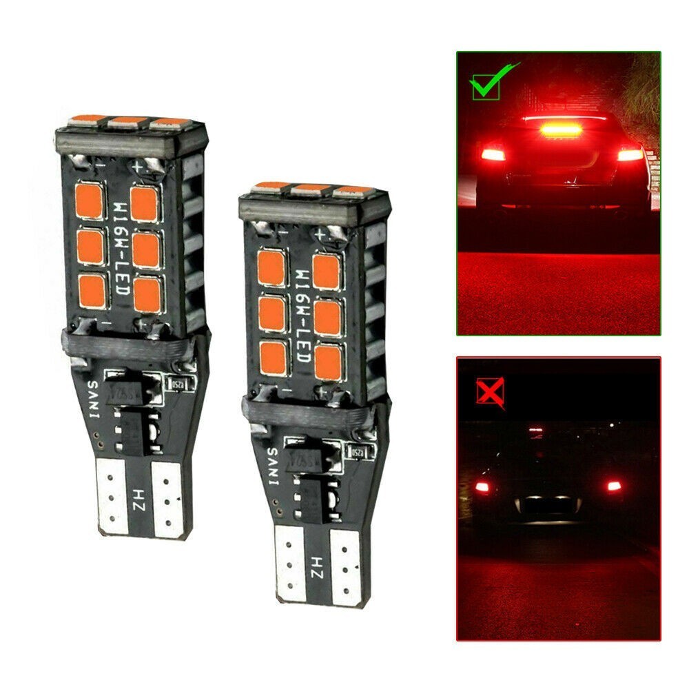 [BSL] 2* T15 921 912 CANBus Red LED Center High Mount Stop 3RD Brake ...