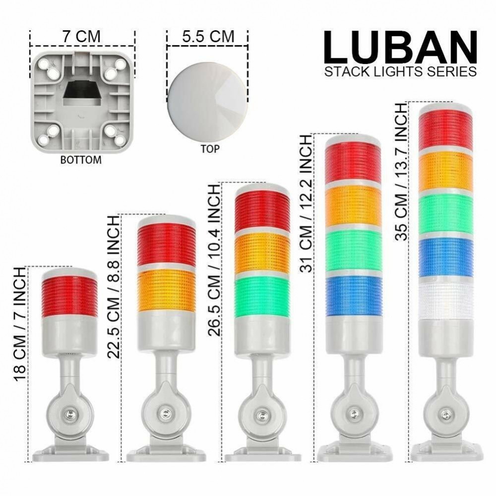 12V Led Warn Ing Light Signal Tower Lights 15 (W) Buzzer Alarm For