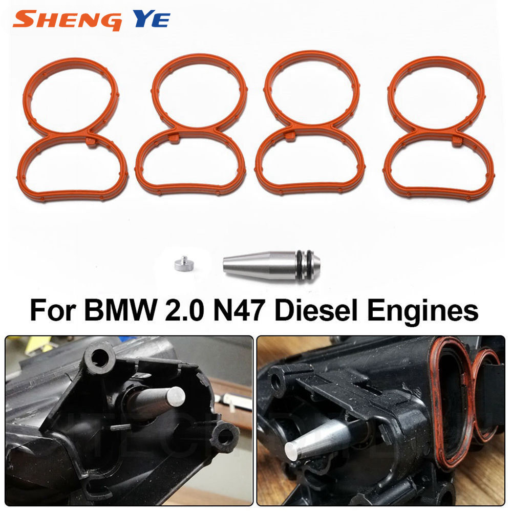 Intake Swirl Flap Delete Blank Plug Bung Metal with Manifold Gaskets