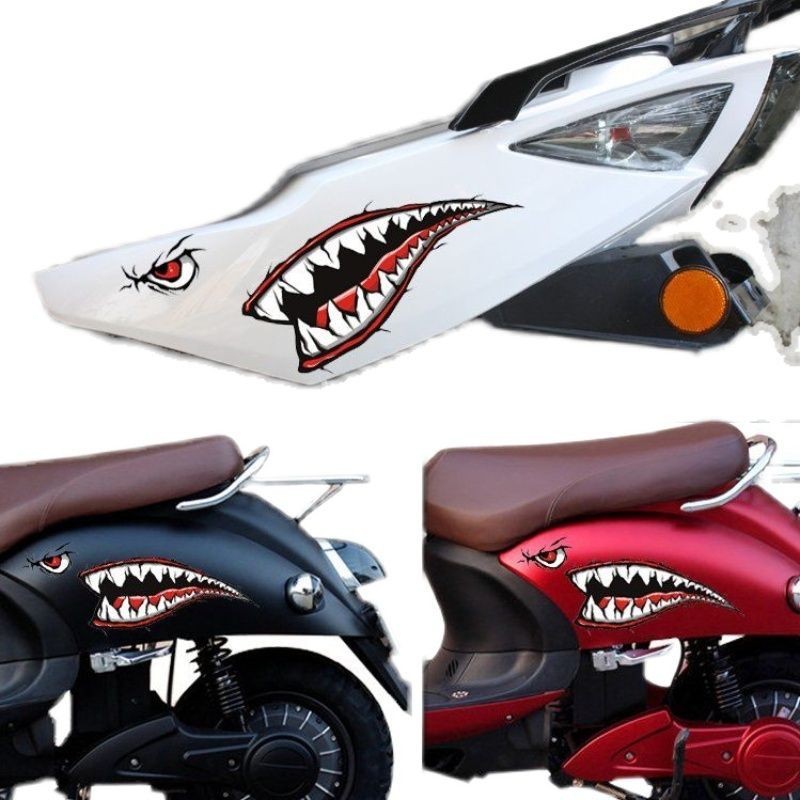 Wildfire Motorcycle Electric Vehicle Sticker 3D Unique Creative Shark ...