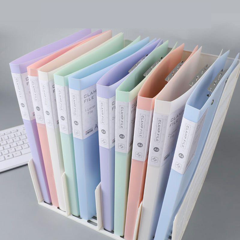 A4 Double Clips Pastel Colour File Office School Use Foldable ...