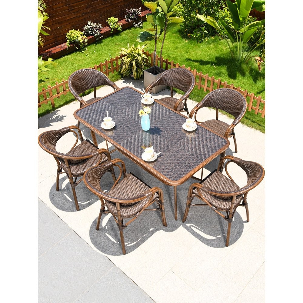 Rattan Outdoor Table Chair Rattan Chair Balcony Combination Set Terrace ...