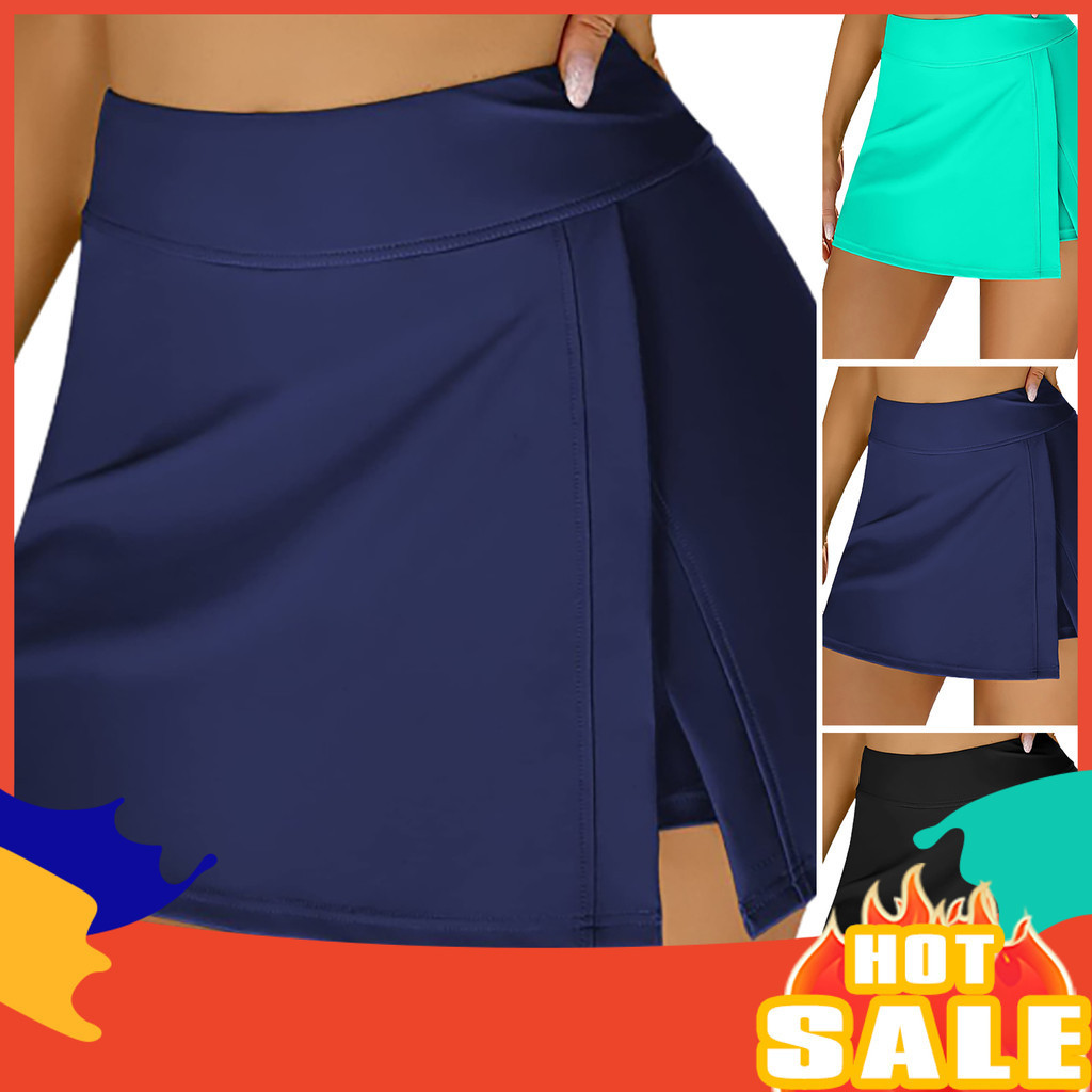 FS-Swim Skirt High Waist Elastic Waistband Tummy Control with Built-in