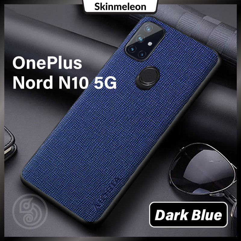OnePlus Nord N10 5G Casing Soft TPU Slim Hard PC Cross Pattern PU