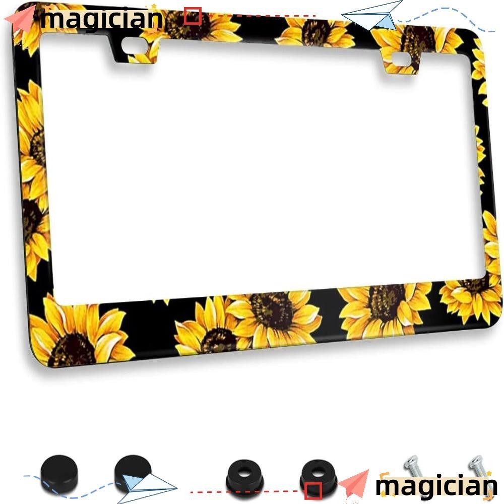 MAGIC Sunflower License Plate Frame, Yellow 12 x 6 Inch Sunflowers