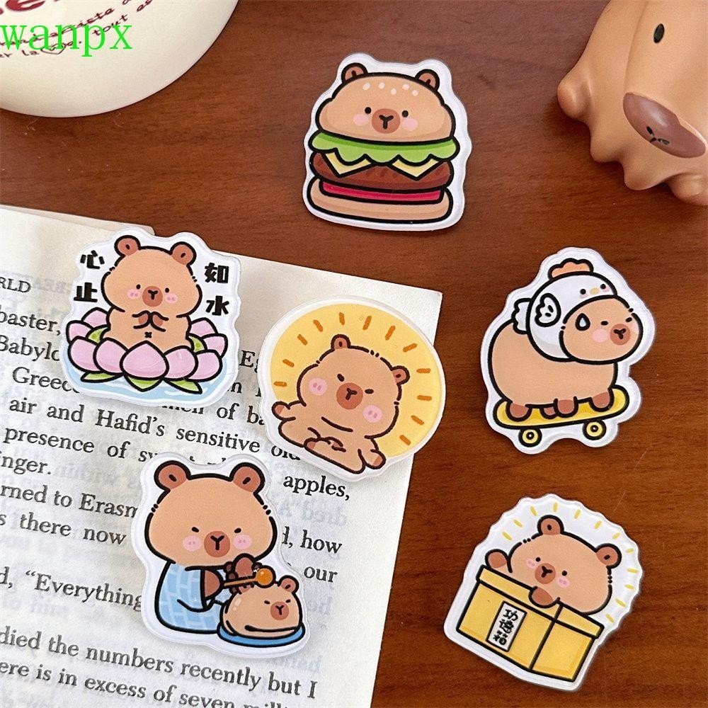 WANPX Hamburger Capybara Brooch, Kapibara Cute Acrylic Capybara Pin ...