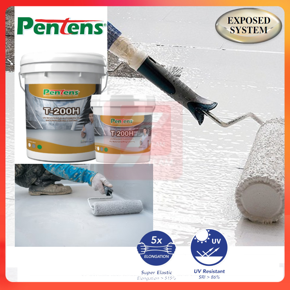 PENTENS T200 H Waterproofing Coating / cat bumbung water proof / Roof ...